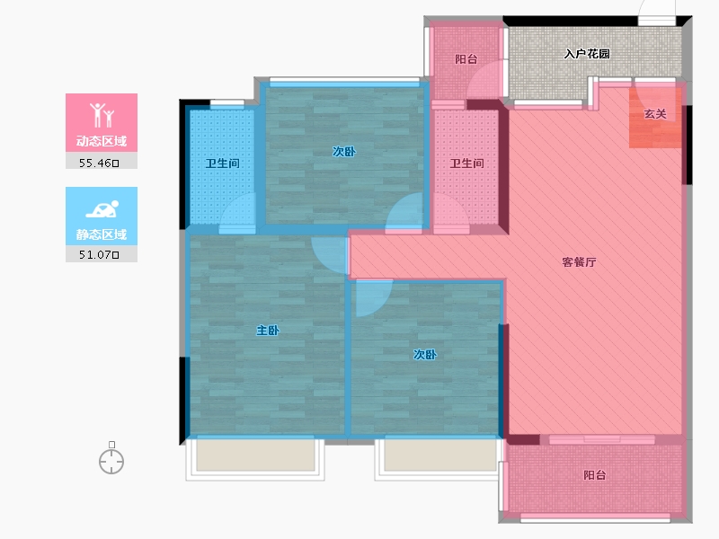 广东省-阳江市-泓景苑-99.77-户型库-动静分区