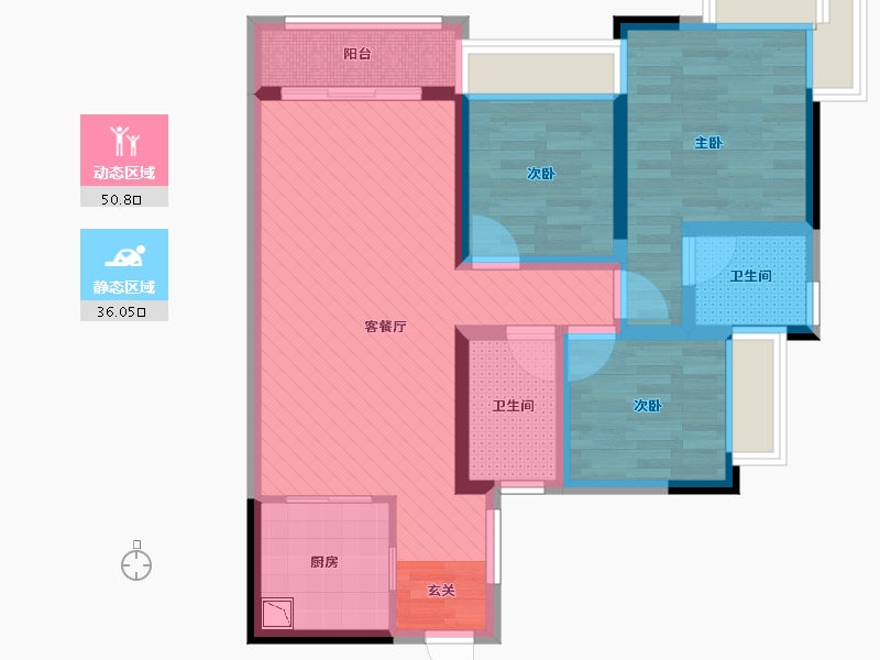 广东省-中山市-华发四季-74.44-户型库-动静分区