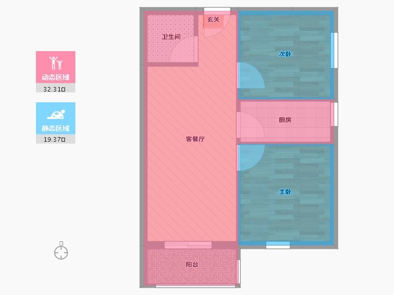 北京-北京市-福盈家园-45.68-户型库-动静分区