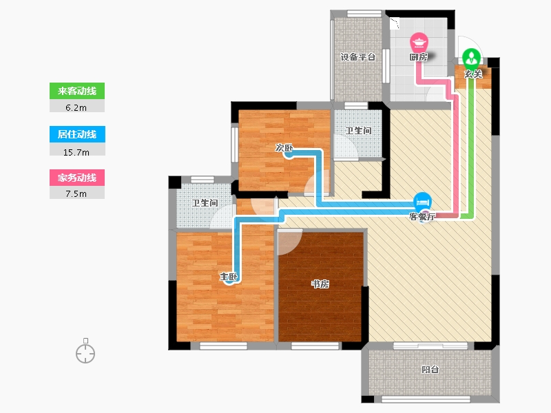 湖南省-长沙市-红星嘉和苑-93.05-户型库-动静线