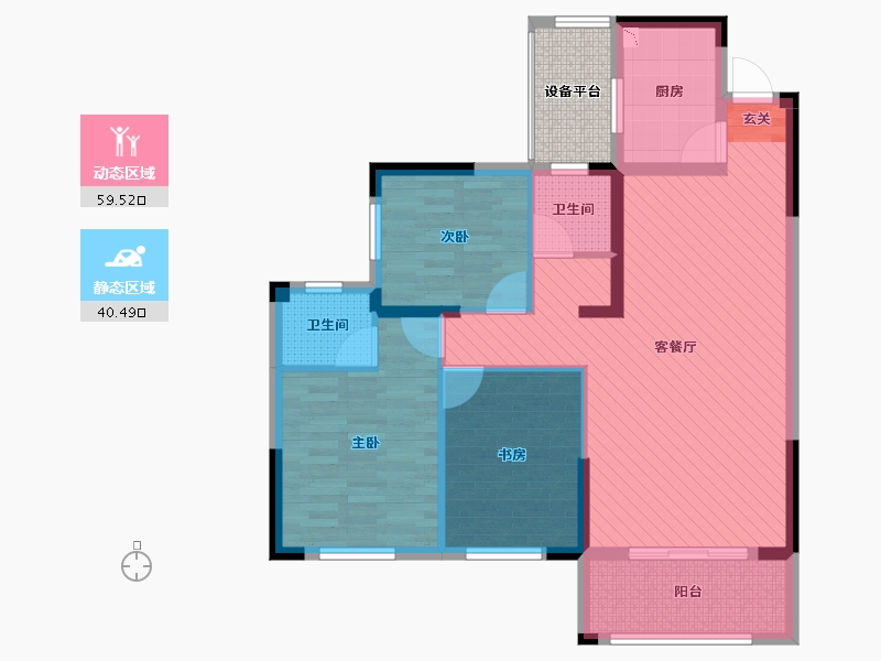 湖南省-长沙市-红星嘉和苑-93.05-户型库-动静分区