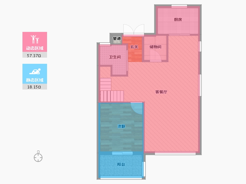 浙江省-宁波市-东方公馆-67.99-户型库-动静分区