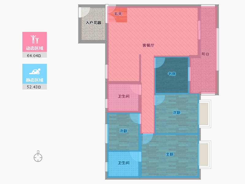 贵州省-六盘水市-兰溪尚品A户型-108.76-户型库-动静分区