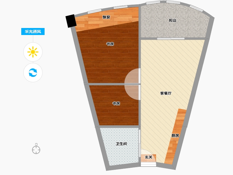 广东省-广州市-合润广场-47.52-户型库-采光通风