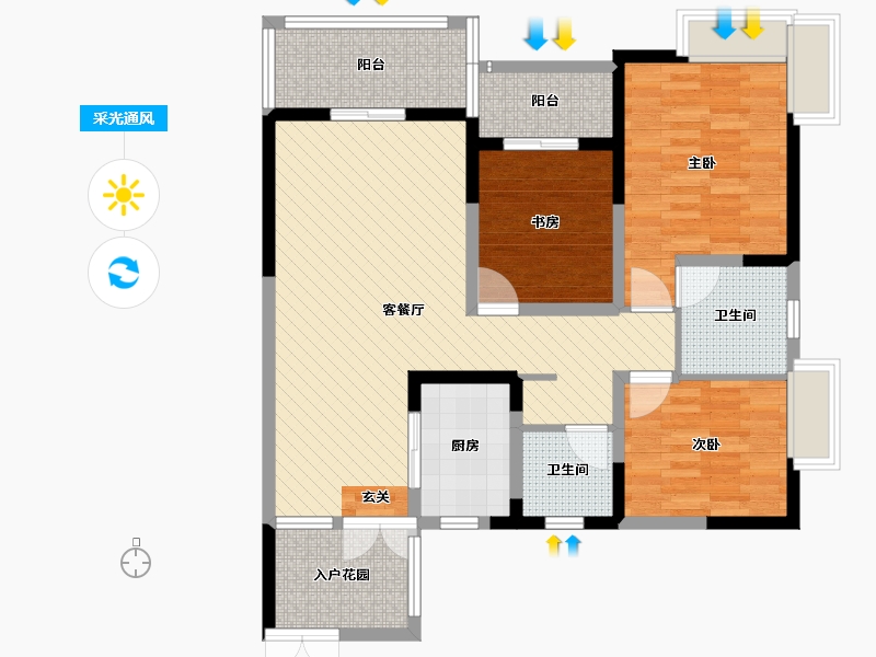 四川省-成都市-南阳盛世后二期-97.55-户型库-采光通风