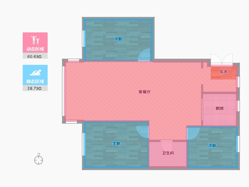 辽宁省-葫芦岛市-星河小镇-91.00-户型库-动静分区