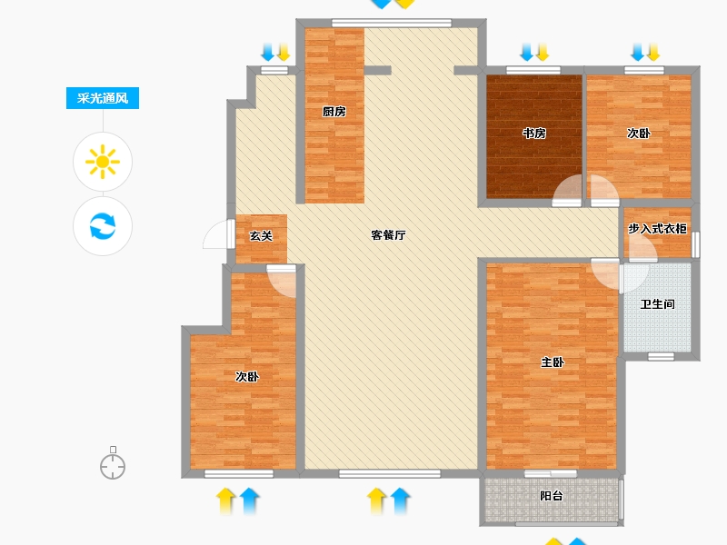 河北省-唐山市-华理家园-155.91-户型库-采光通风