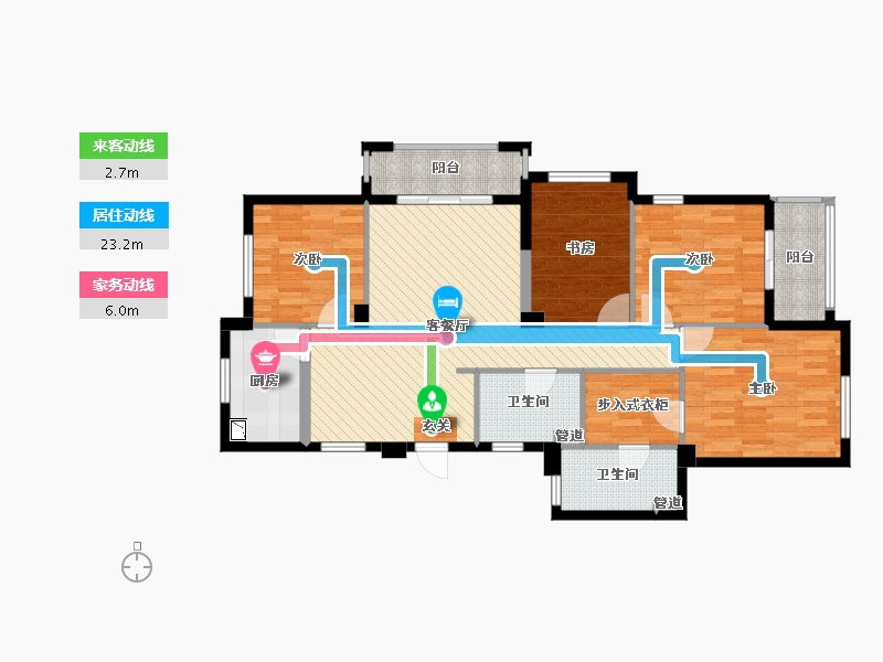 浙江省-宁波市-海弯花园-104.30-户型库-动静线