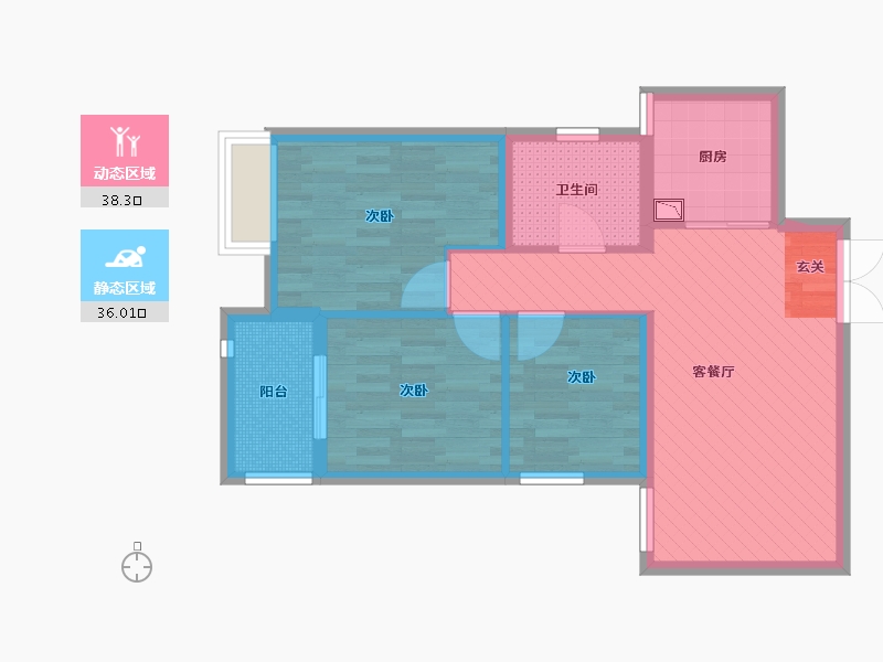 河南省-郑州市-汇泉西悦城-65.18-户型库-动静分区