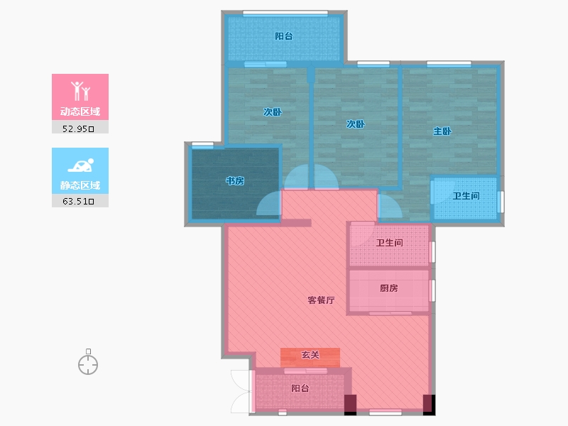 福建省-南平市-云谷小区-103.43-户型库-动静分区