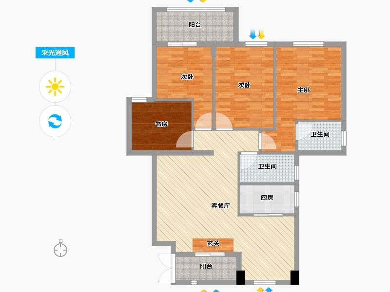 福建省-南平市-云谷小区-103.43-户型库-采光通风