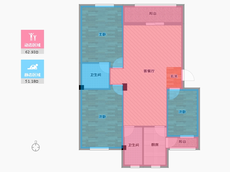 湖北省-黄冈市-武穴花桥鑫天地-102.42-户型库-动静分区