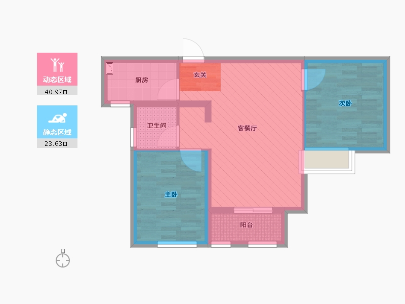 陕西省-咸阳市-奥林匹克花园-二期-56.42-户型库-动静分区