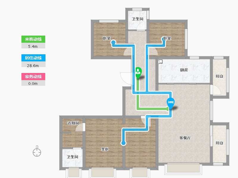 河北省-廊坊市-万科・翡翠华章-128.62-户型库-动静线