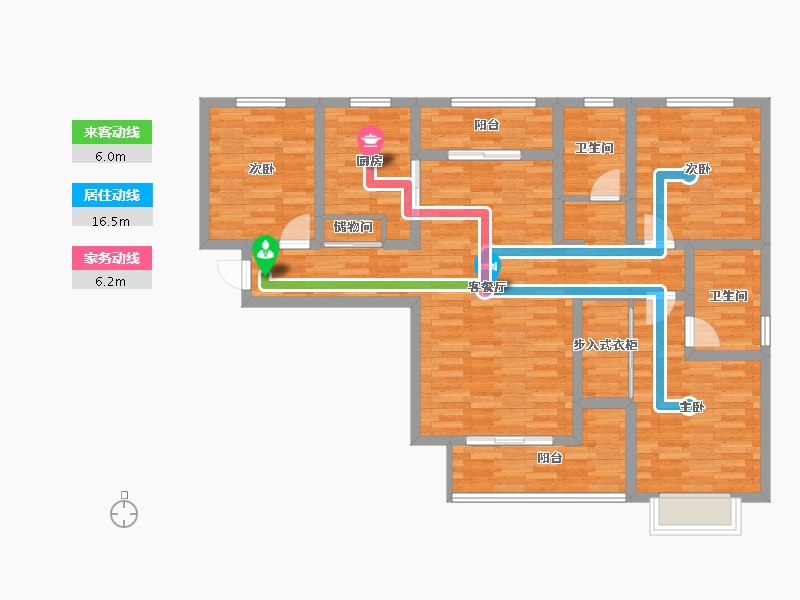 陕西省-渭南市-上上国风-105.26-户型库-动静线