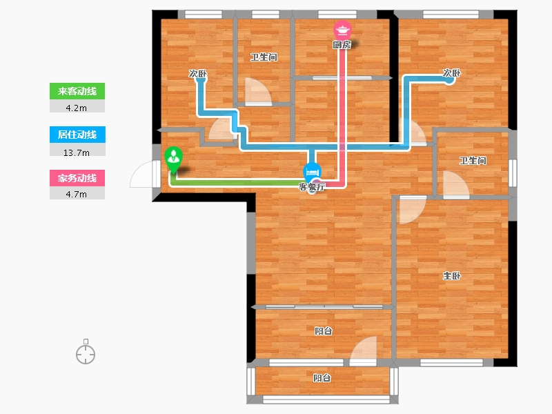 黑龙江省-哈尔滨市-东都公元-87.52-户型库-动静线