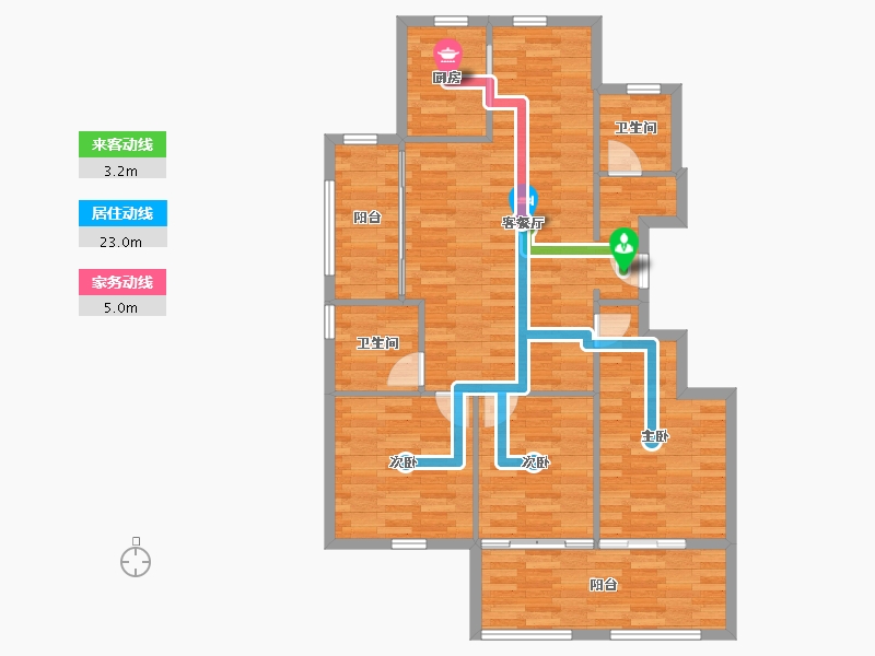 浙江省-湖州市-碧水嘉园-97.92-户型库-动静线