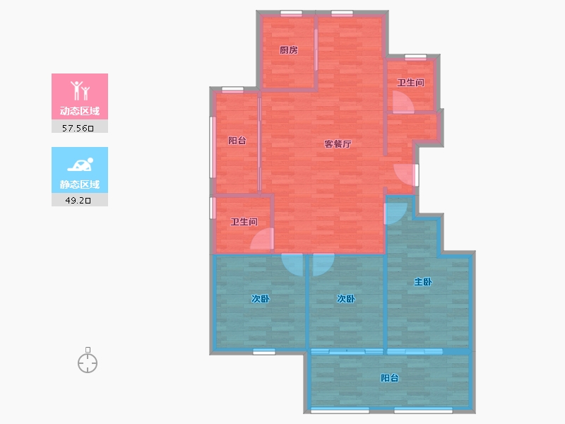 浙江省-湖州市-碧水嘉园-97.92-户型库-动静分区