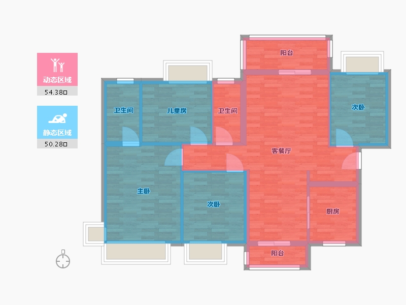 广东省-东莞市-松湖悦府-93.90-户型库-动静分区