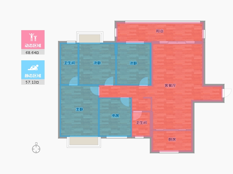 广西壮族自治区-贵港市-桂鹏世纪城-114.18-户型库-动静分区