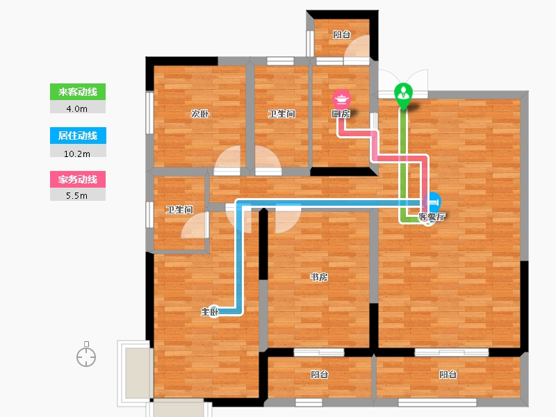 河南省-三门峡市-滨溪花园-100.08-户型库-动静线