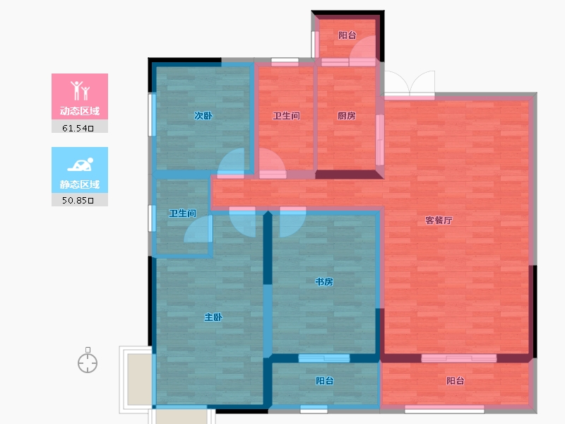 河南省-三门峡市-滨溪花园-100.08-户型库-动静分区