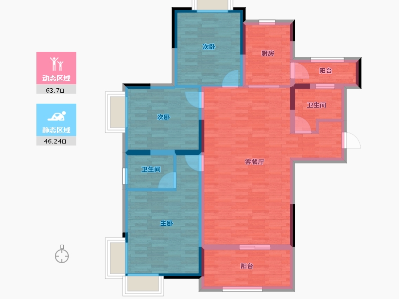 安徽省-安庆市-翡翠华庭-98.13-户型库-动静分区