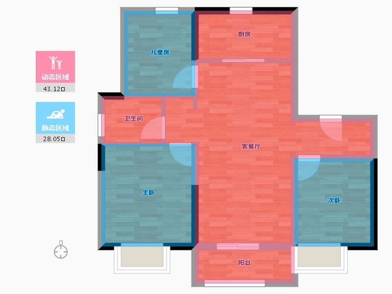 天津-天津市-中骏皓景湾-62.99-户型库-动静分区