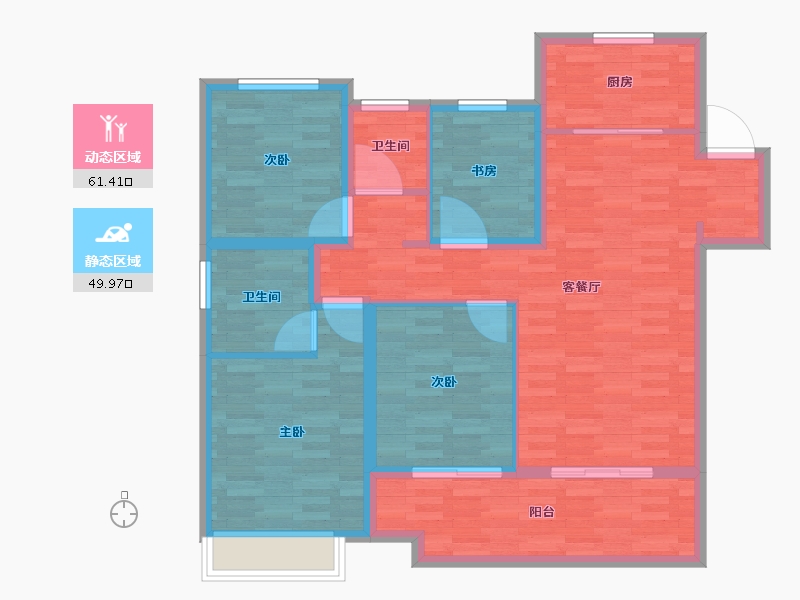 河南省-洛阳市-绿都洛阳府-100.00-户型库-动静分区