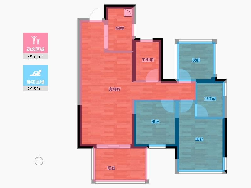 广西壮族自治区-南宁市-中建邕和府-65.25-户型库-动静分区