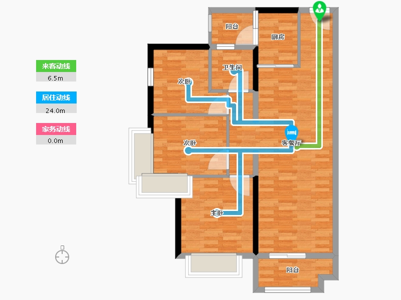 广东省-东莞市-山水江南玖峰-75.00-户型库-动静线