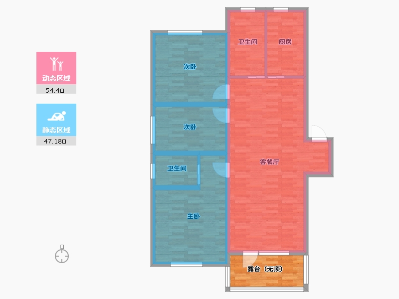 辽宁省-沈阳市-永盛水调歌城-97.86-户型库-动静分区