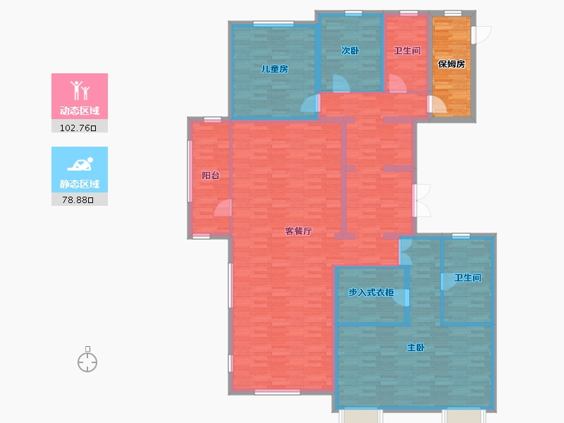 北京-北京市-K2玉兰湾-173.30-户型库-动静分区