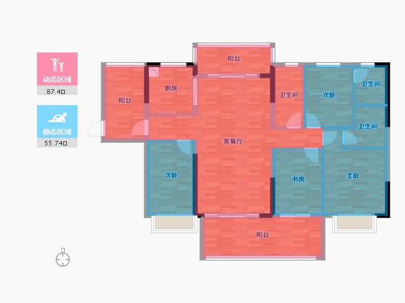 广西壮族自治区-贵港市-郁江湾-129.33-户型库-动静分区