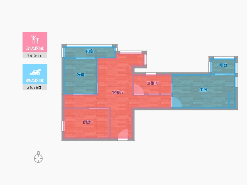 北京-北京市-沿海赛洛城-54.10-户型库-动静分区