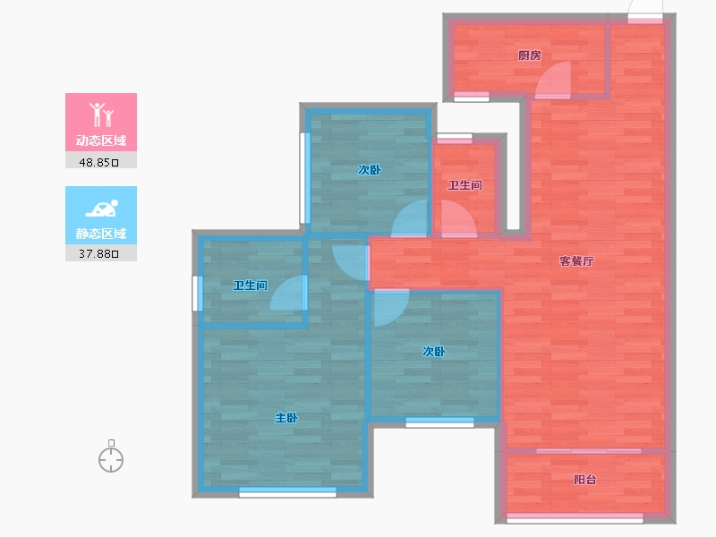 广东省-佛山市-君怡金海岸花园-78.06-户型库-动静分区