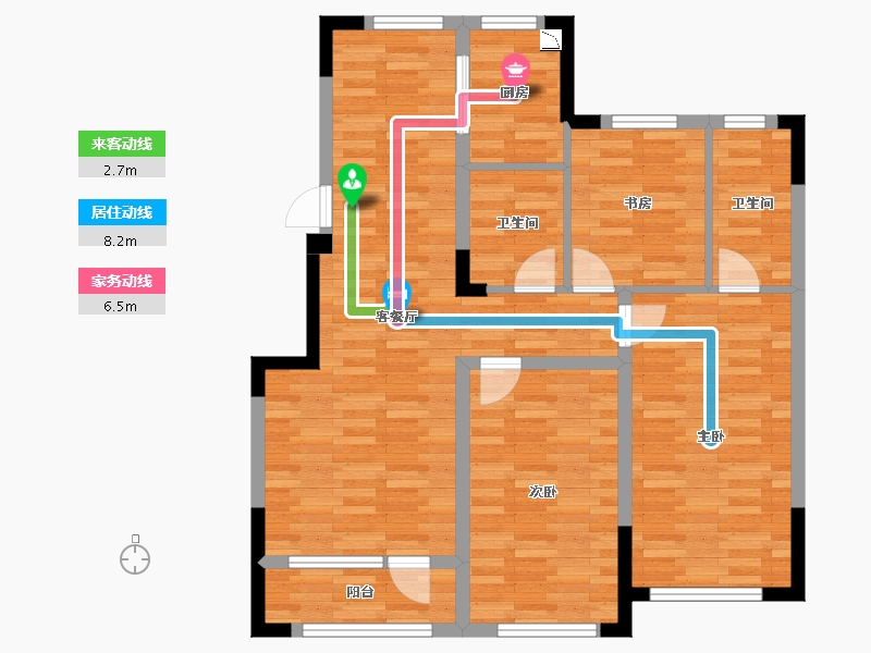 辽宁省-沈阳市-太湖国府壹号-89.92-户型库-动静线