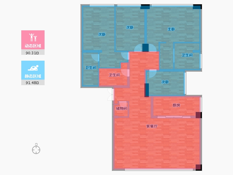 四川省-成都市-保利天悦-164.40-户型库-动静分区