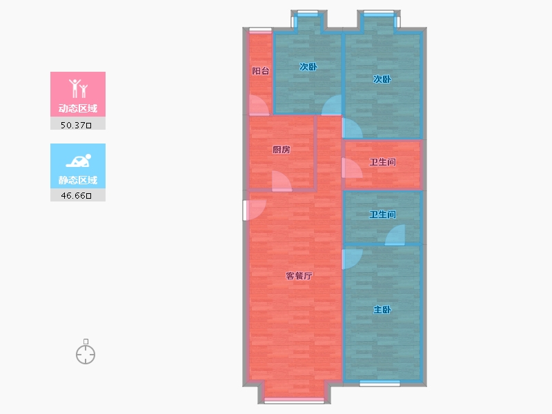 北京-北京市-庄胜二期-88.45-户型库-动静分区