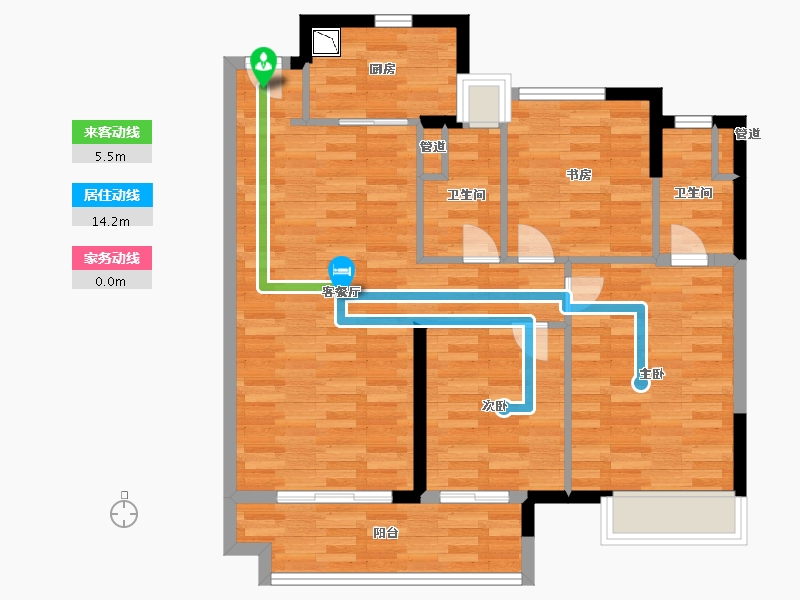 广东省-湛江市-绿地海玥公馆-86.08-户型库-动静线