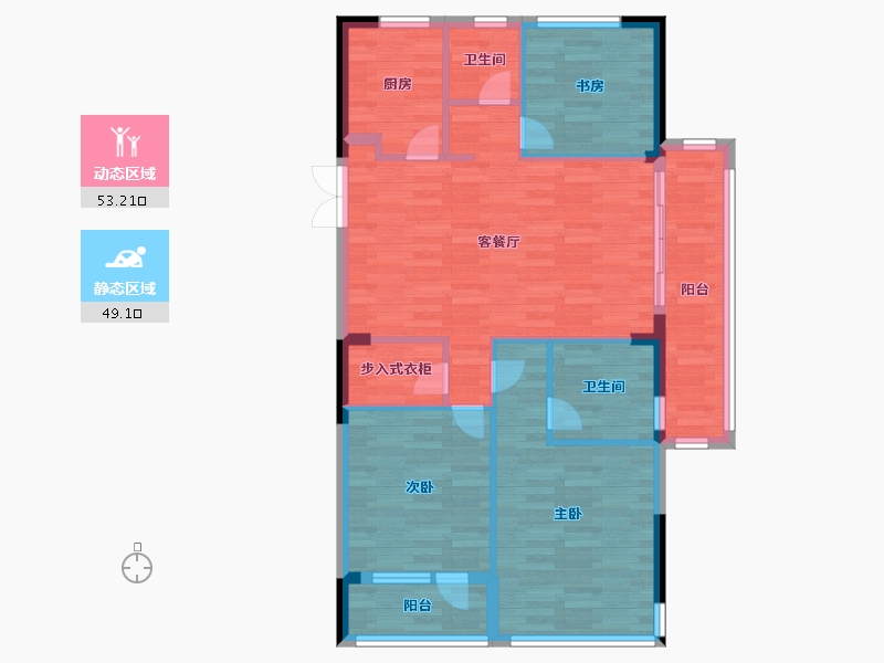 浙江省-宁波市-宁杏-92.25-户型库-动静分区