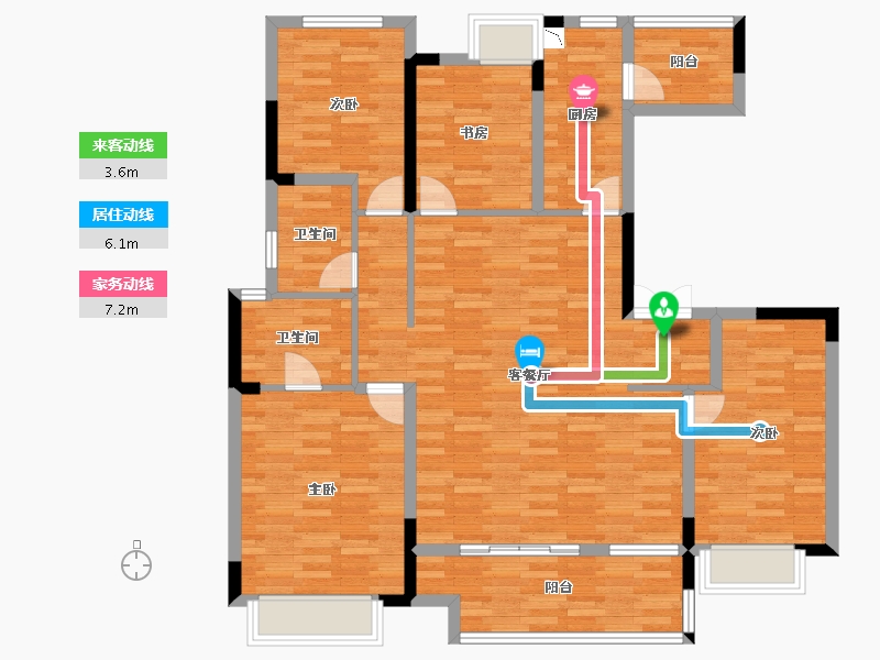 重庆-重庆市-华润·琨瑜府-118.12-户型库-动静线