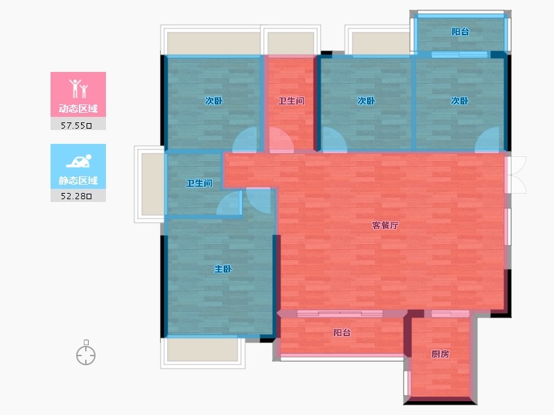 湖南省-株洲市-二号公馆-99.42-户型库-动静分区