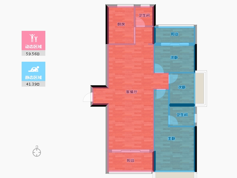 广东省-汕头市-东昇新世界-91.68-户型库-动静分区