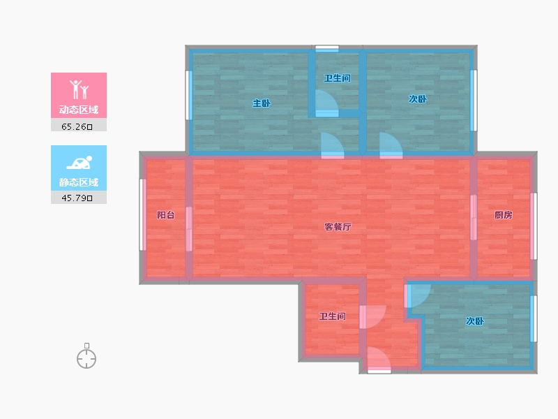 河北省-张家口市-龙庆·书香丽景-98.65-户型库-动静分区