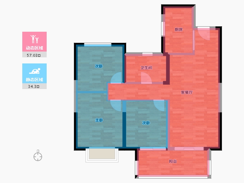 江苏省-盐城市-香城云开苑-82.01-户型库-动静分区