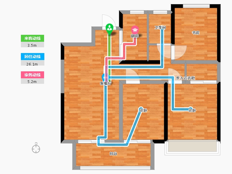 江苏省-徐州市-世贸云泽苑-95.01-户型库-动静线