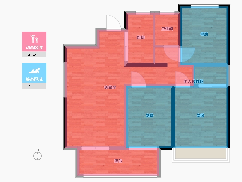 江苏省-徐州市-世贸云泽苑-95.01-户型库-动静分区