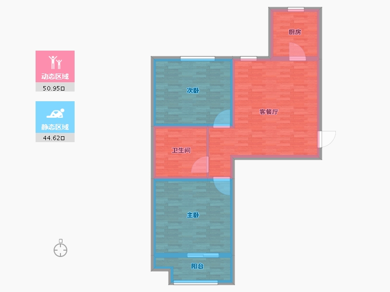 内蒙古自治区-呼和浩特市-塔利新村-86.01-户型库-动静分区