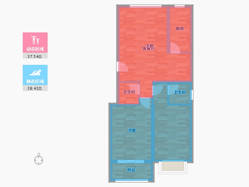 河北省-沧州市-浩发丽苑-67.68-户型库-动静分区